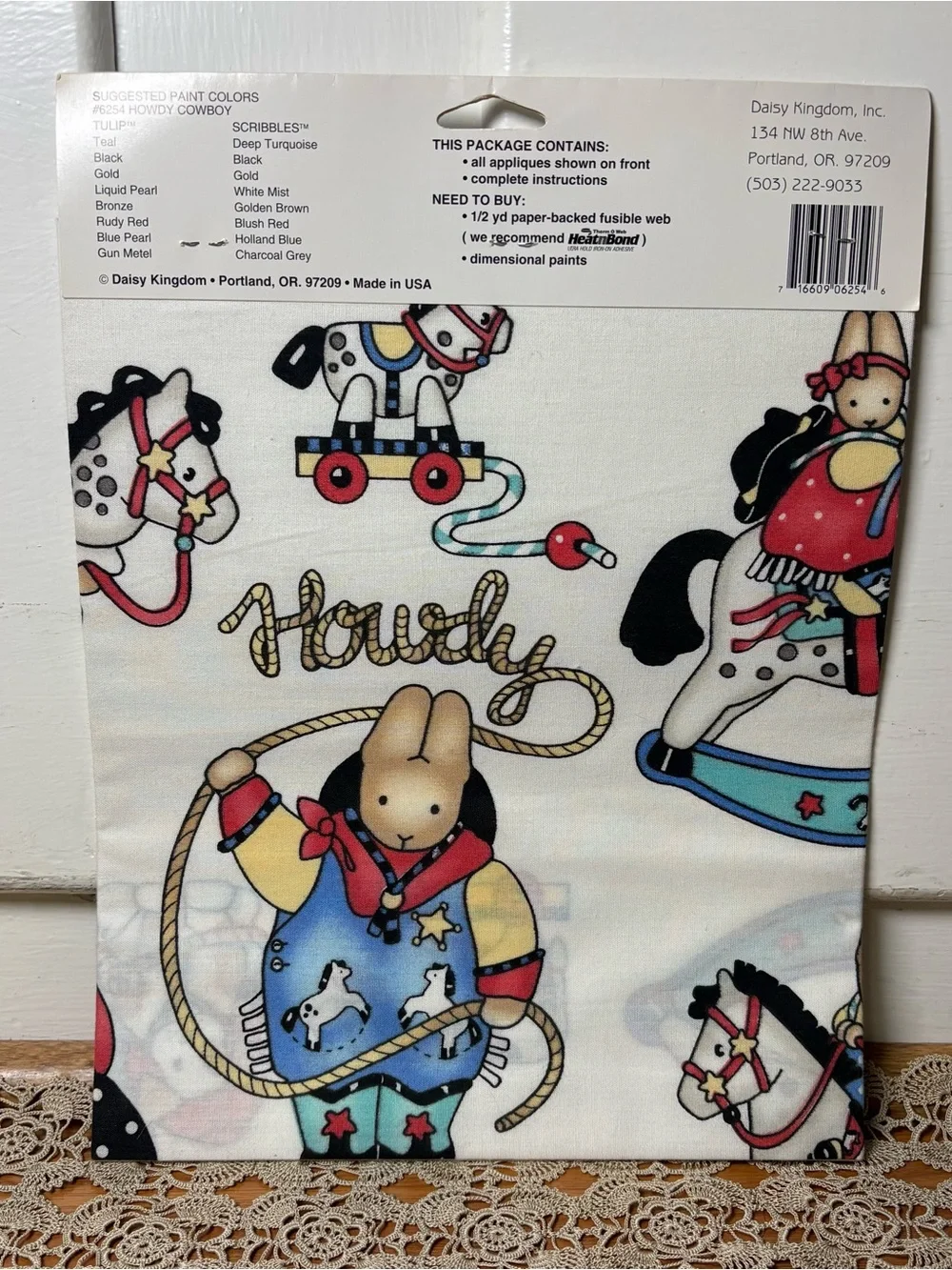 Vintage 90s Daisy Kingdom No Sew Fabric Appliqués Cute Lot of Four